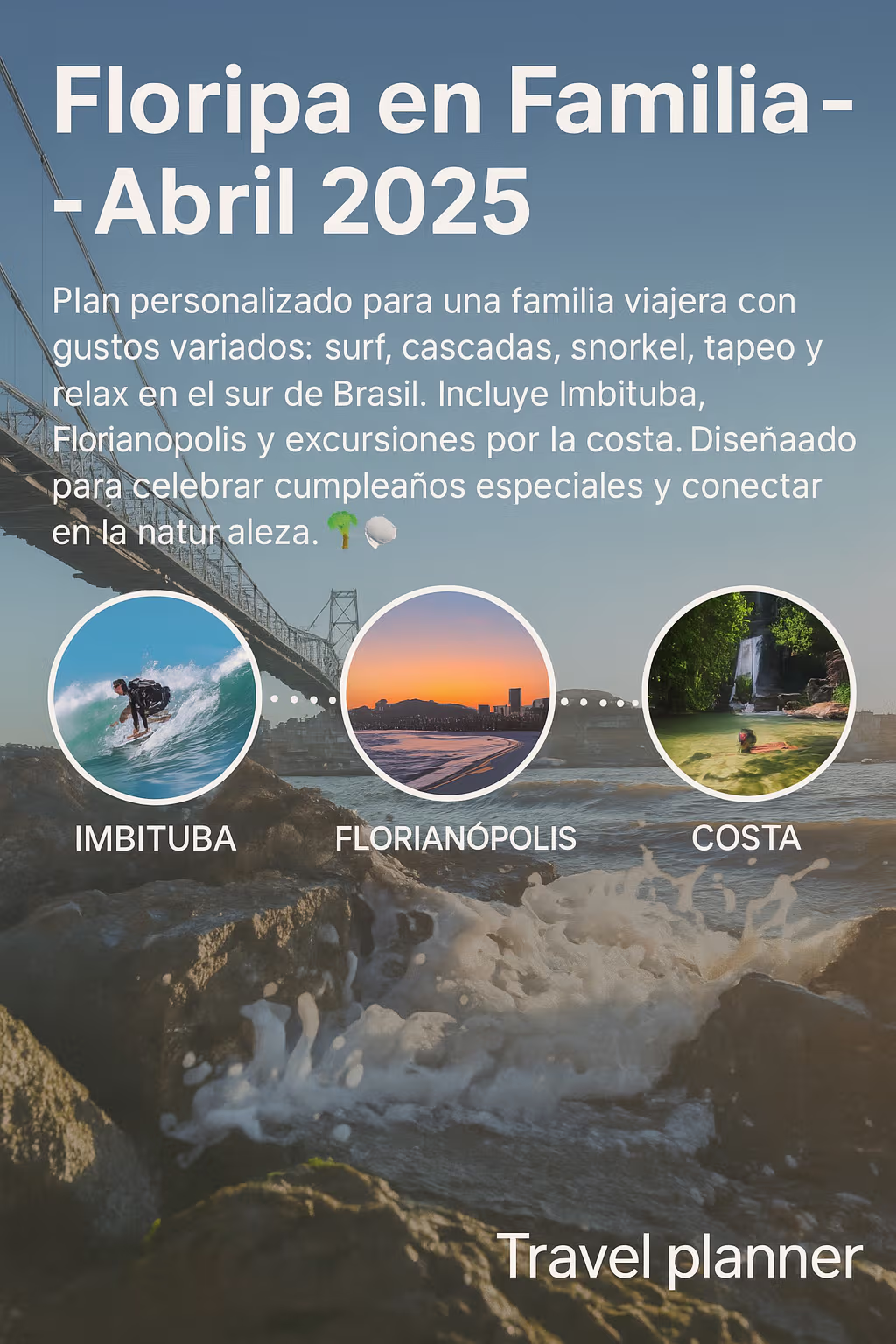 Portada del proyecto Viaje a Floripa – Itinerario familiar optimizado y experiencial